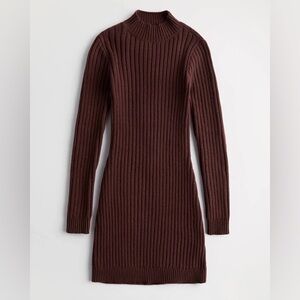 Hollister Brown Sweater Dress Size Small Long Pre-owned